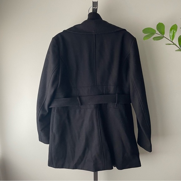 Marvin Richards New York Wool Belted Coat Black Womens Size XL - Picture 2 of 7